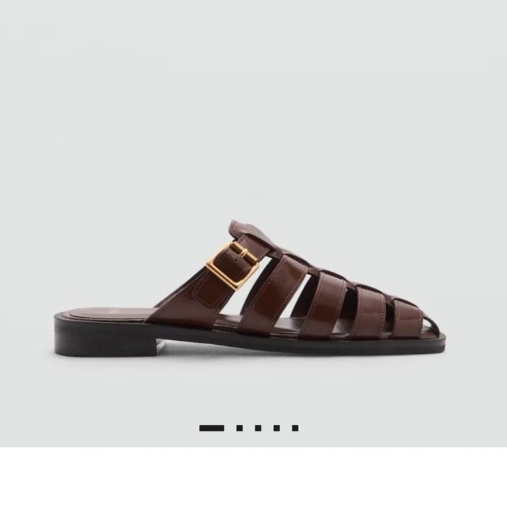 Mango MNG Fisherman brown leather sandal; size EUR 38; US 7.5; NWT